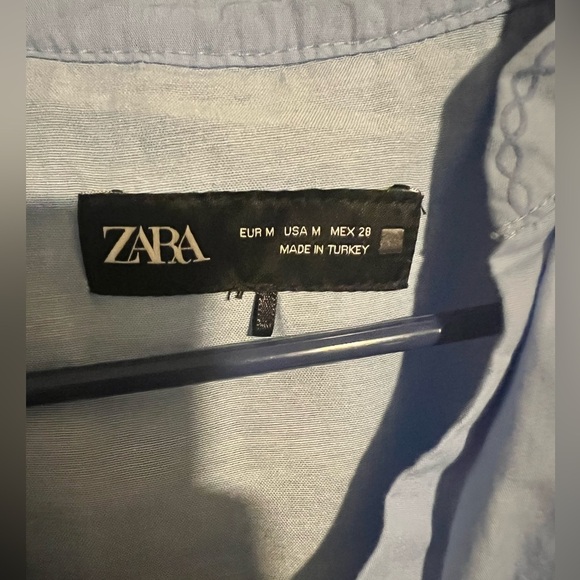 Zara Poplin Dress with Rubberized Embroidery Size M - Picture 3 of 6